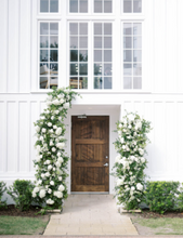 Load image into Gallery viewer, White Elegance: Half Moon Floral Arch
