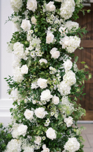 Load image into Gallery viewer, White Elegance: Half Moon Floral Arch
